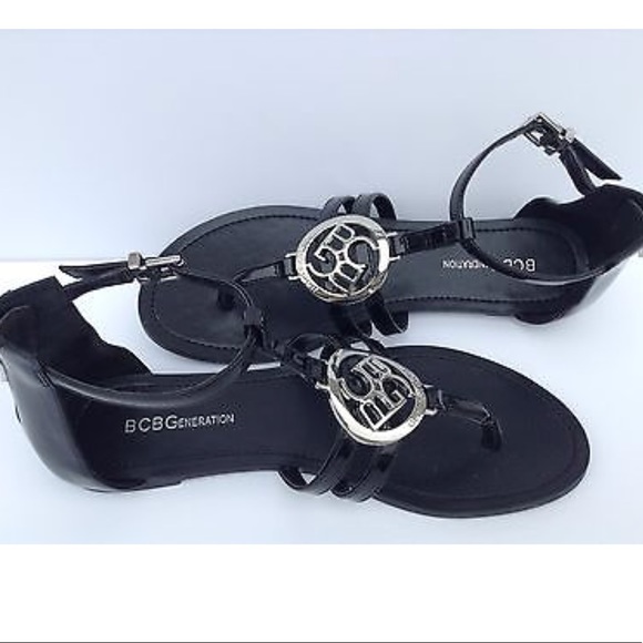 ✨BCBG✨ BLACK PATENT GLADIATOR SANDALS - Picture 2 of 8